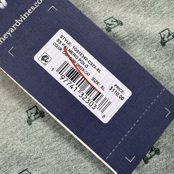 Vineyard Vines Shirt Men’s XL Green Polo OTG On the Go Palmero Golf Cart Print - Picture 5 of 8